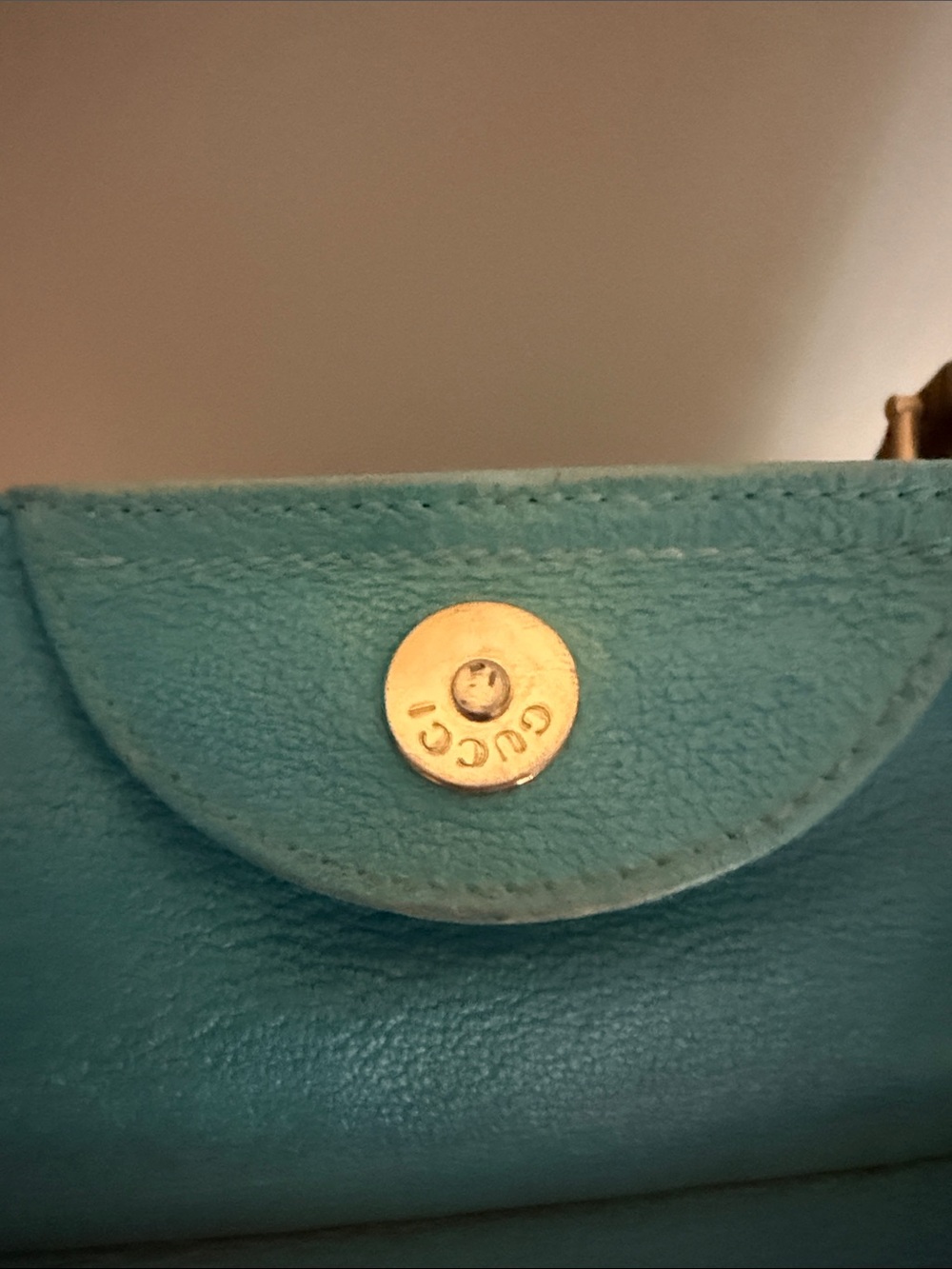 Vintage Gucci Turquoise Suede Tote with Bamboo Handle - Picture 3 of 12